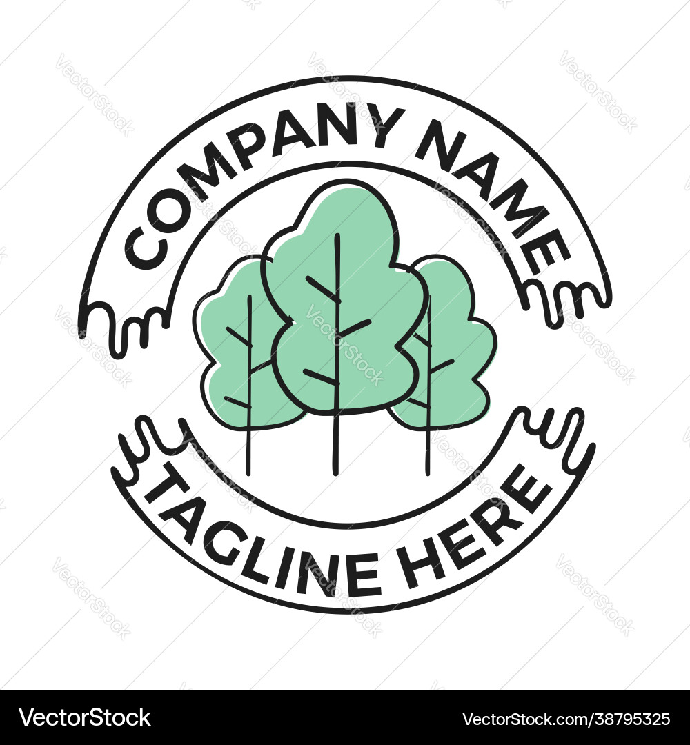 Logo green trees vector image