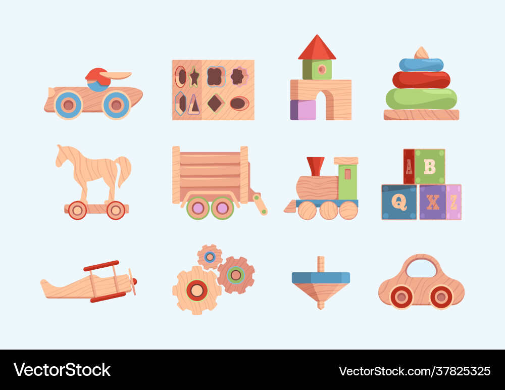 Old style wooden toy funny entertainments Old style wooden toy funny entertainments vector image