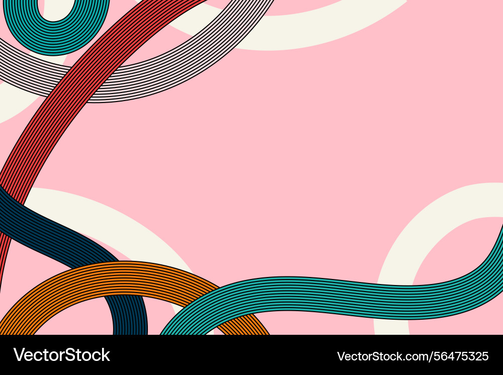 Playful retro stripe lines pattern on soft pink Playful retro stripe lines pattern on soft pink Vector Image