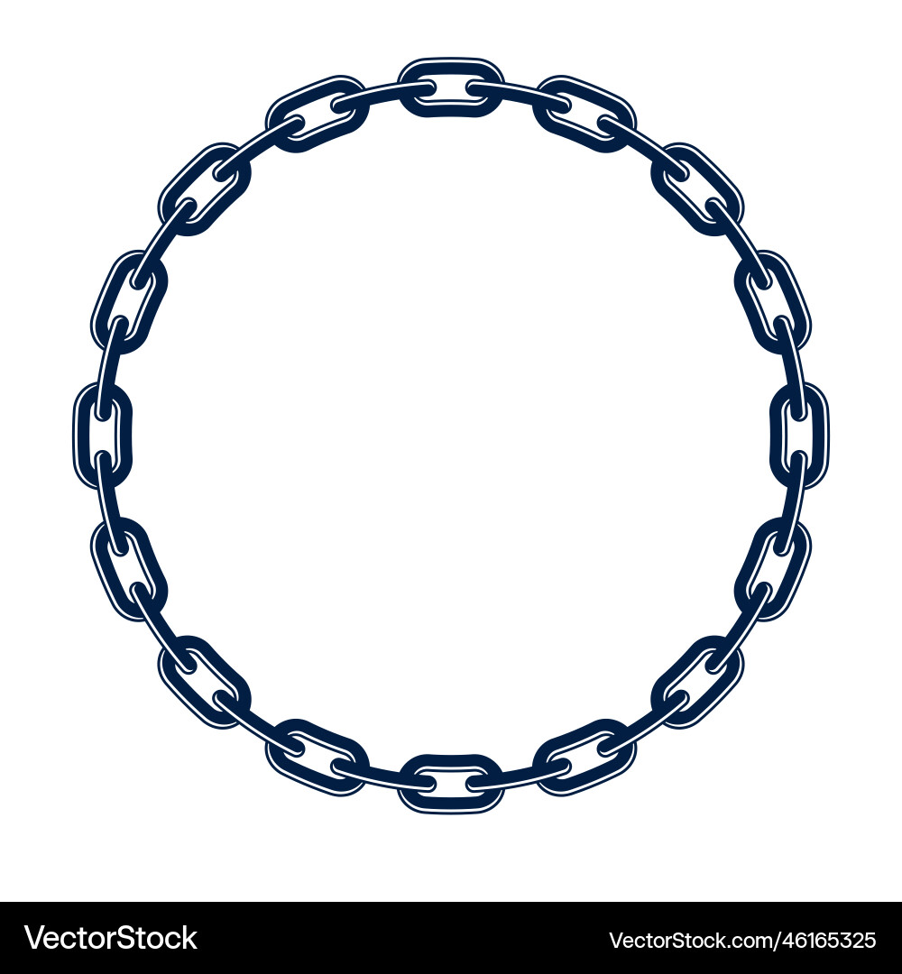 Round frame from chain design element circle Vector Image