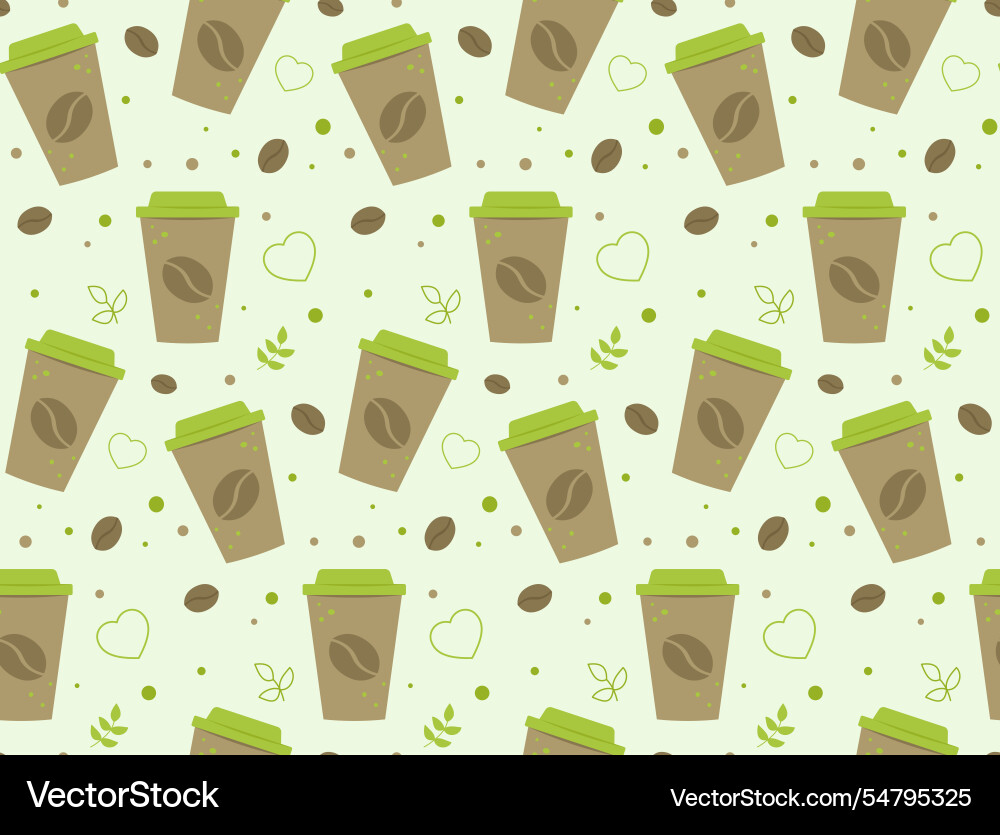 Seamless pattern with coffee repeating design vector image