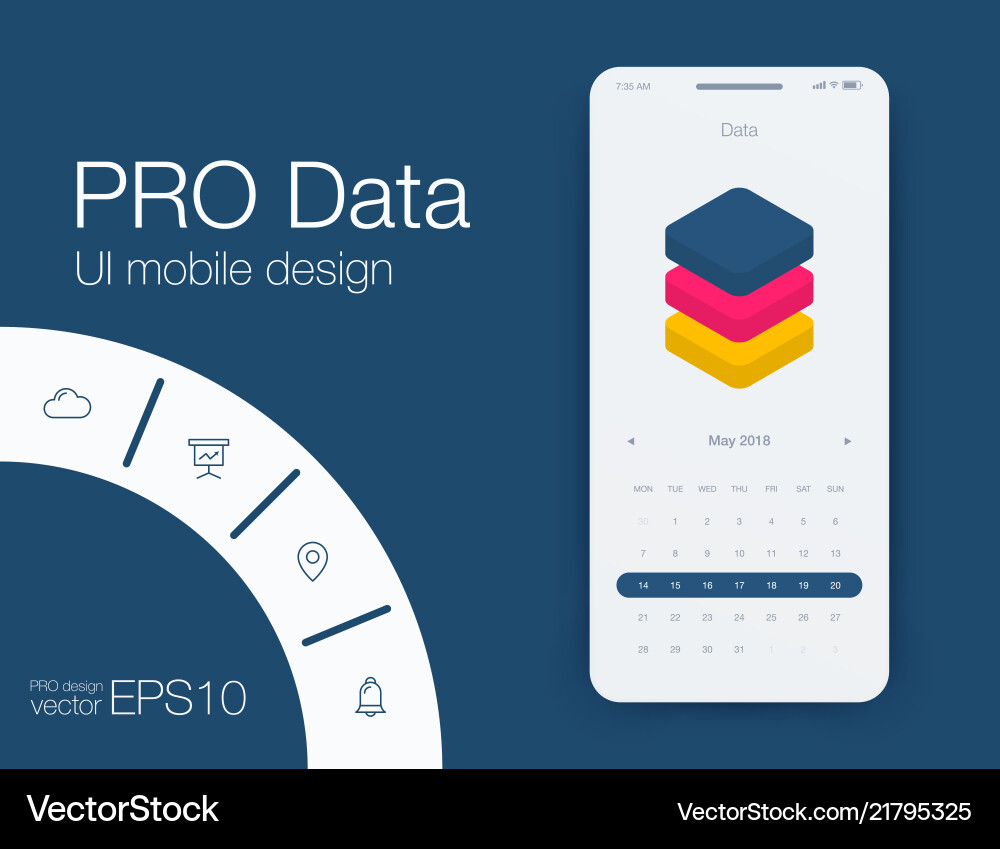 Weather ui material design stock Weather ui material design stock vector image