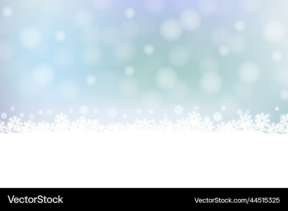 Winter background with snowflake and bokeh vector image