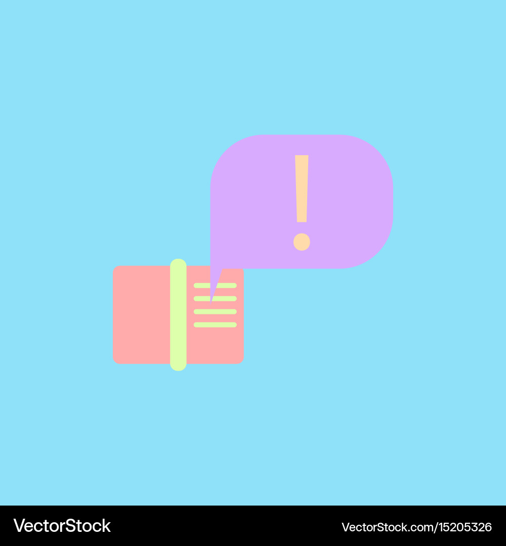 Book and explanation mark in talk cloud Vector Image
