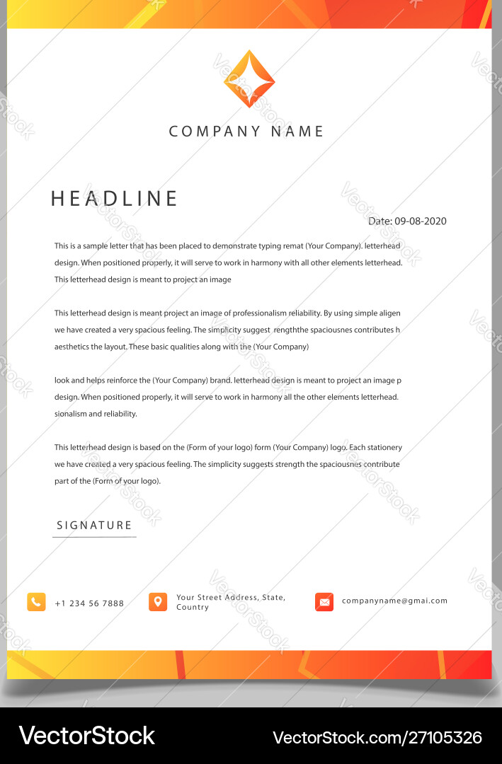 Business style gradient color letterhead template Business style gradient color letterhead template vector image