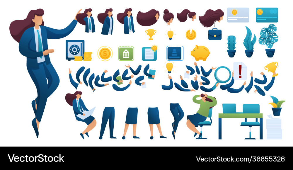 Constructor for creating a businesswoman create Constructor for creating a businesswoman create Vector Image