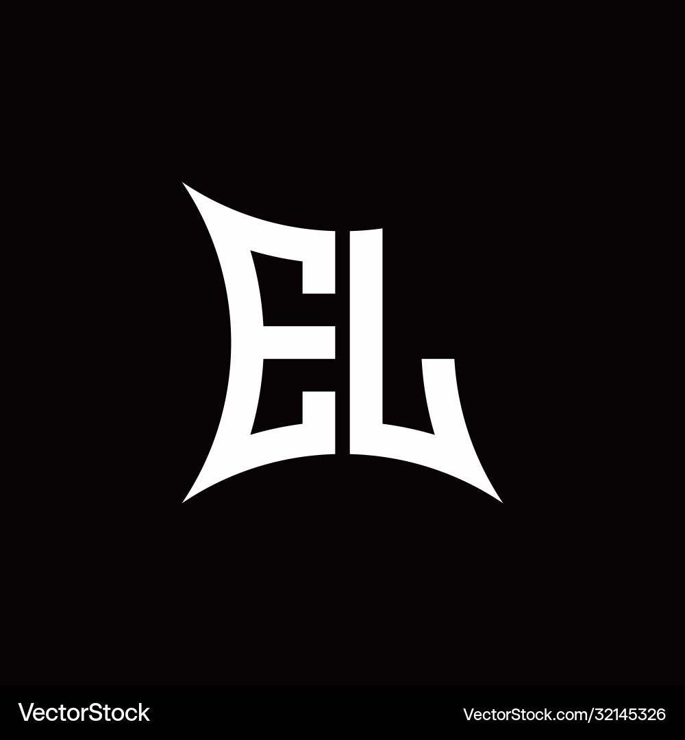 El monogram logo with sharped shape design El monogram logo with sharped shape design vector image