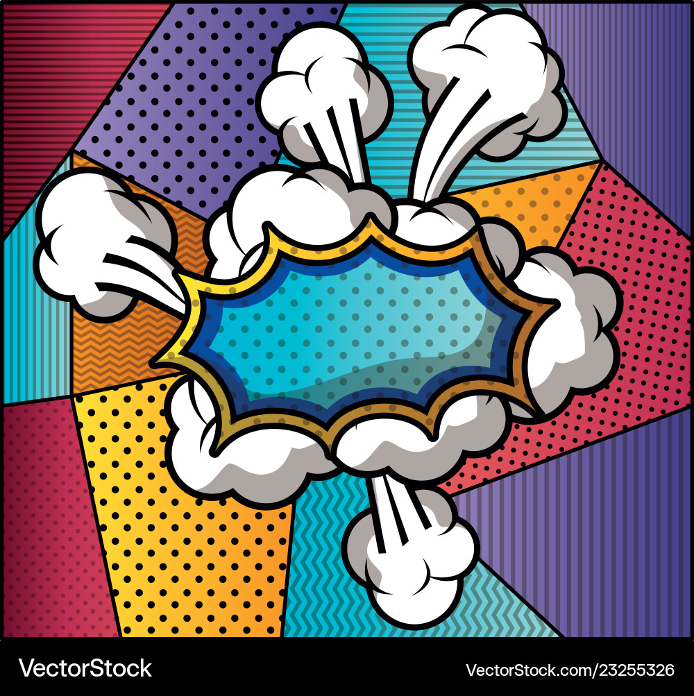 Expression cloud with set patterns pop art style Vector Image