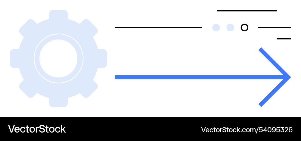 Gear and arrow symbolizing forward movement Gear and arrow symbolizing forward movement vector image