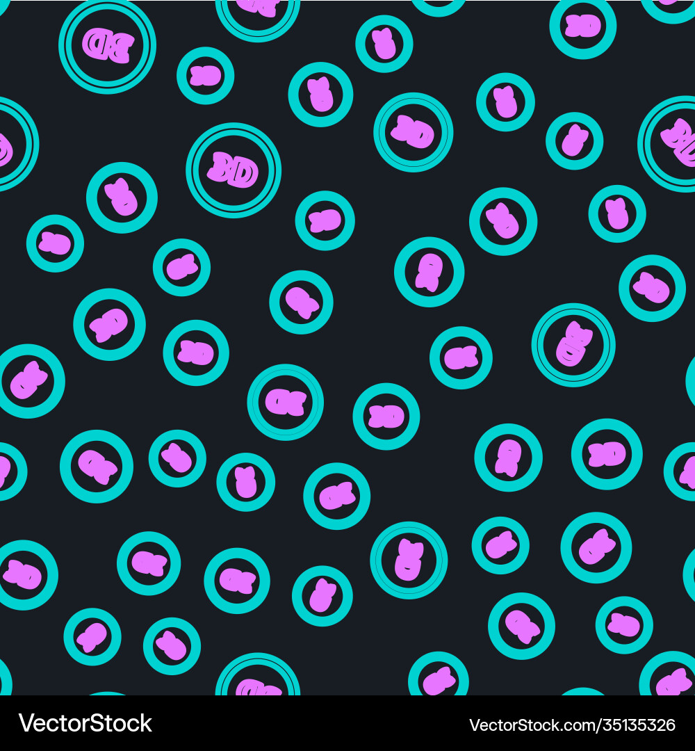 Line 3d word icon isolated seamless pattern Vector Image