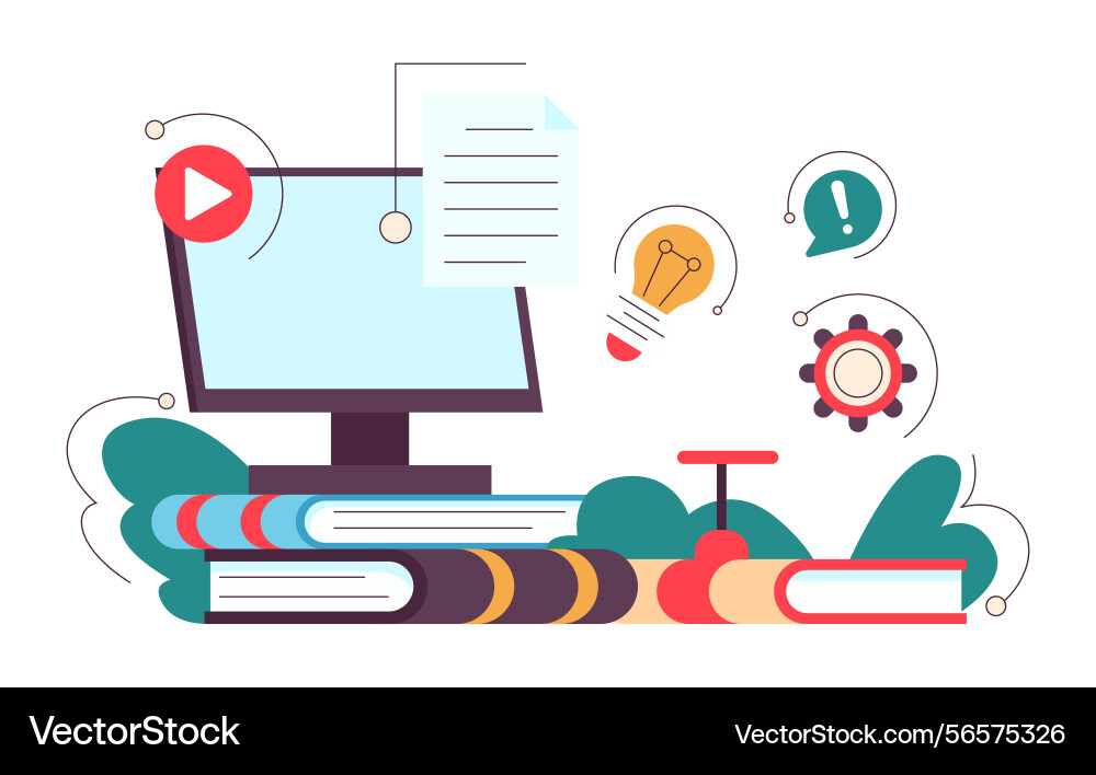 Modern learning tools and resources for digital Modern learning tools and resources for digital vector image