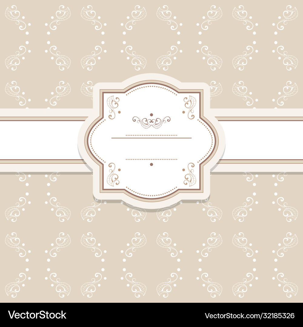 Pattern background with label and ribbon Vector Image