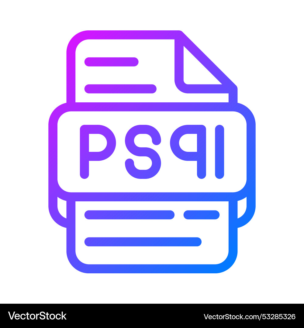 Psql document format file type icon gradient Psql document format file type icon gradient vector image