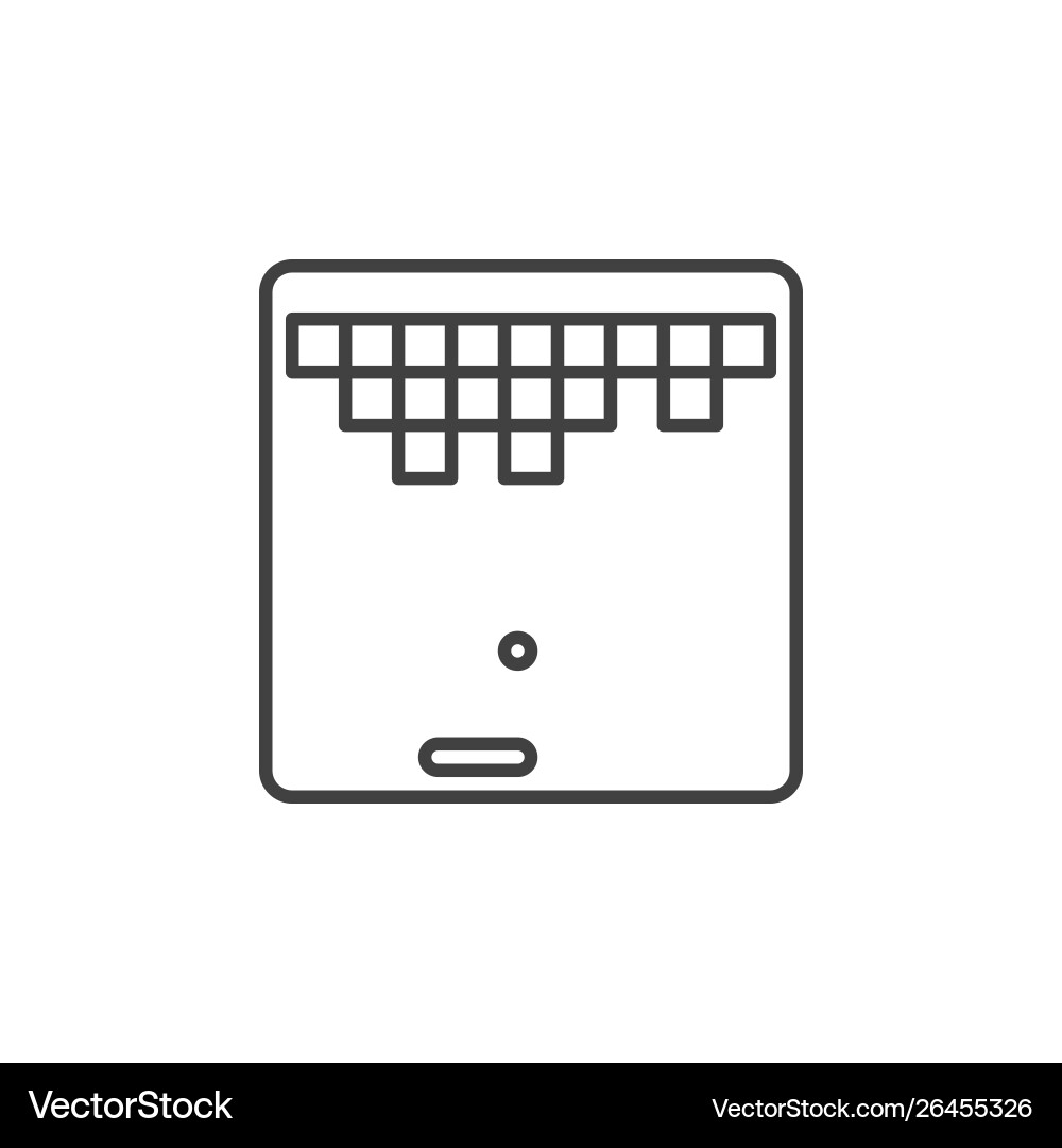 Retro computer game icon in thin line style Retro computer game icon in thin line style Vector Image