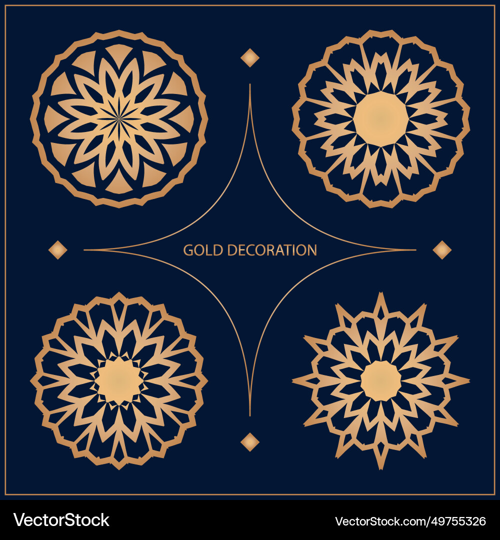 Set 4 of ornamental circle pattern Vector Image