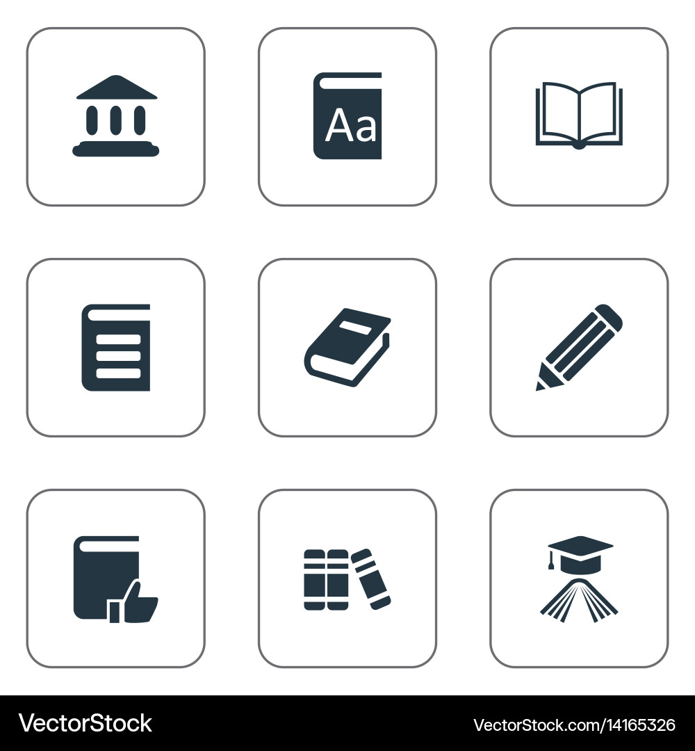 Set of simple reading icons vector image