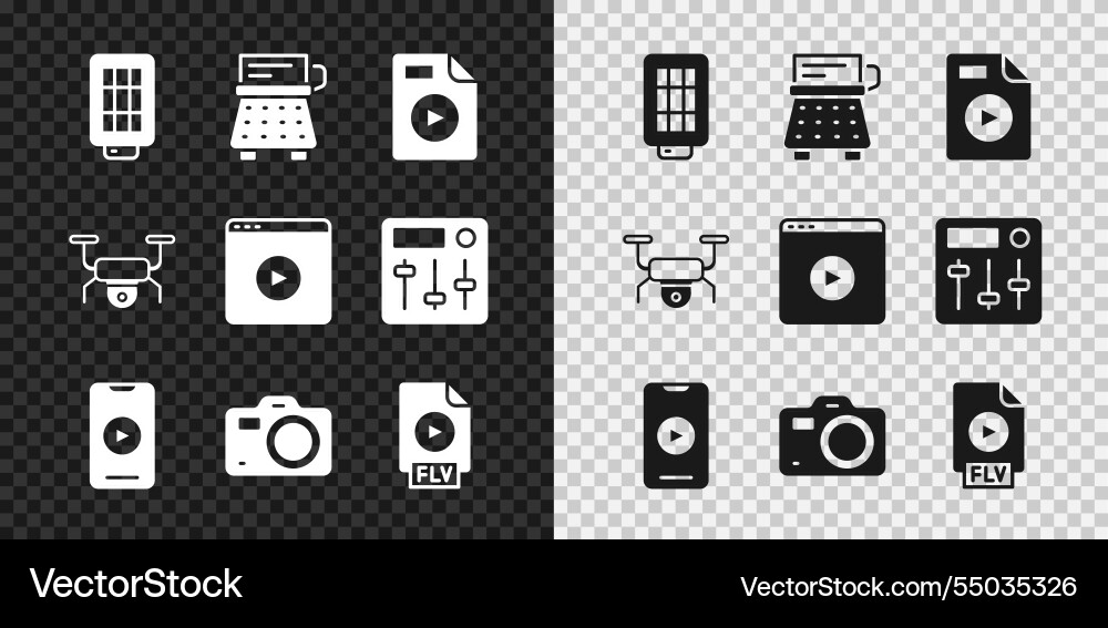 Set softbox light retro typewriter avi file Set softbox light retro typewriter avi file vector image