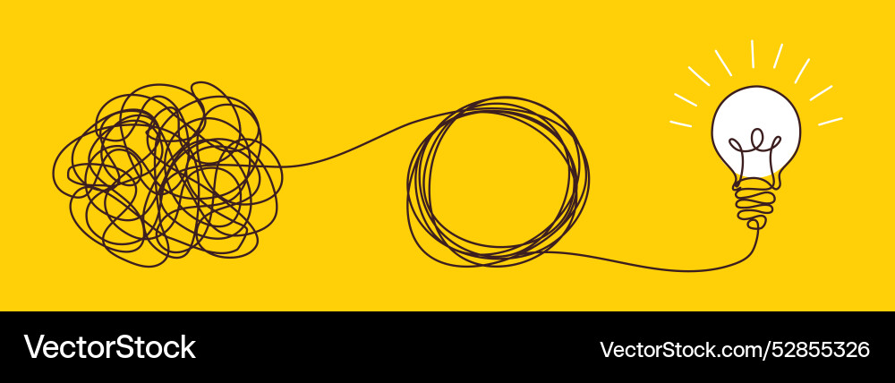 Solution concept of chaos in thoughts with hanging Vector Image