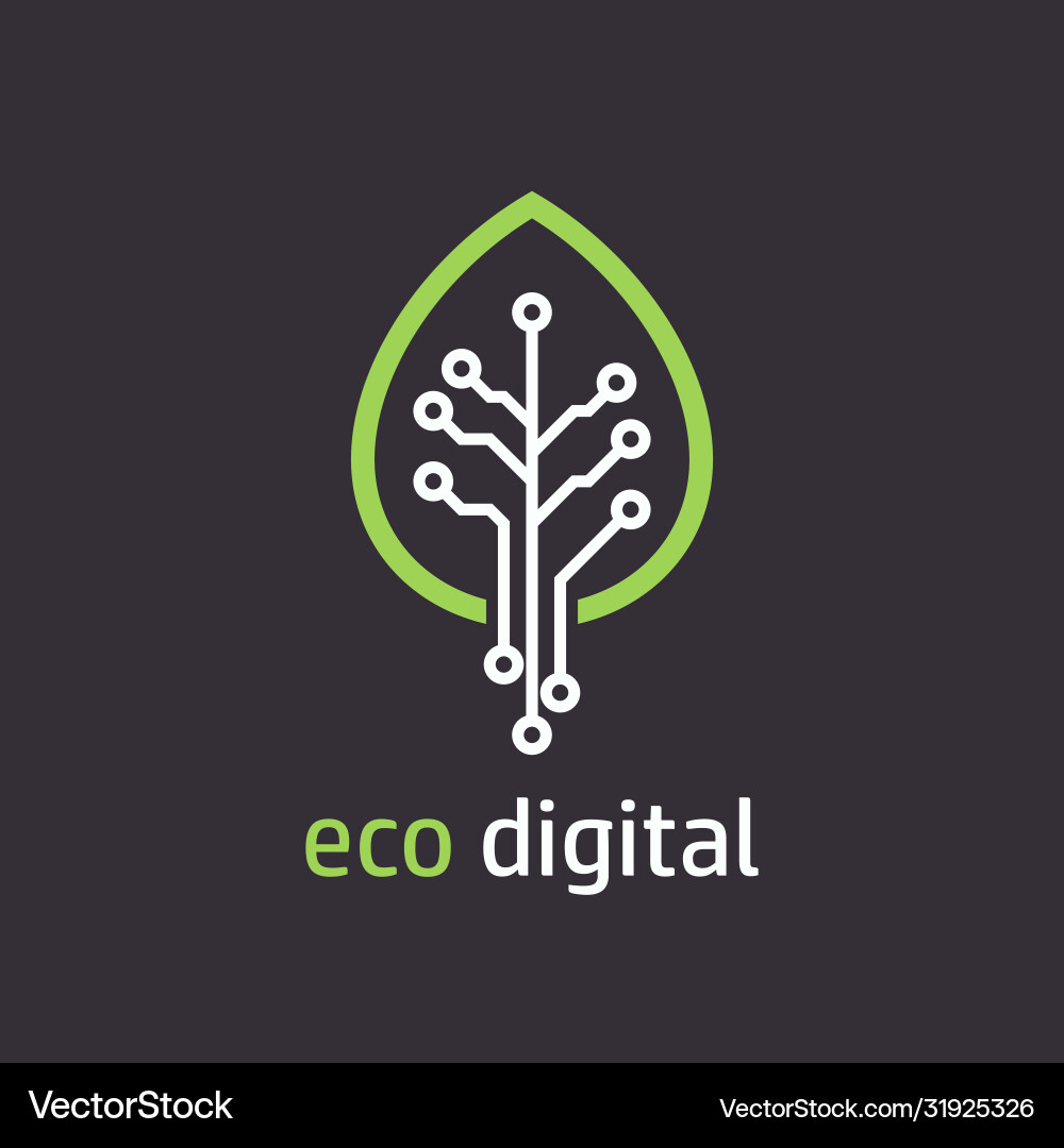 Tree leaf icon in digital style Tree leaf icon in digital style Vector Image