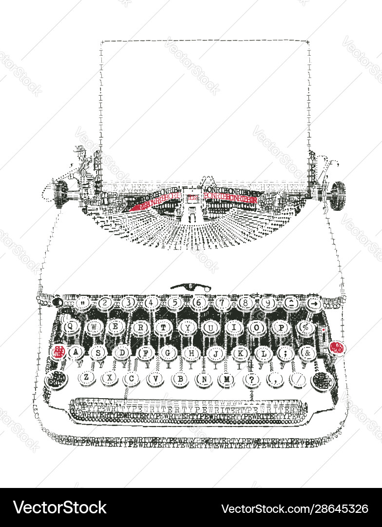 Typewriter typed Vector Image