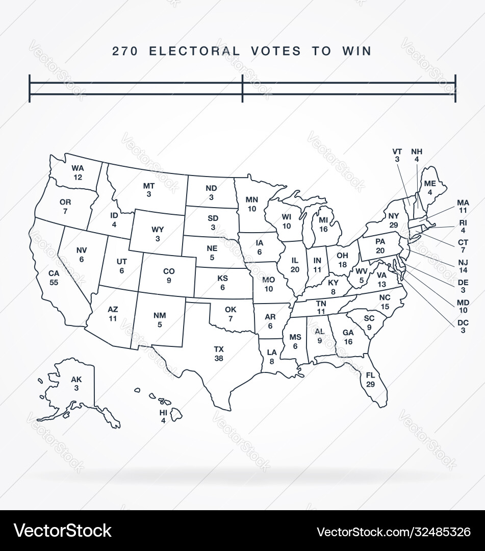 USA Electoral College Map vector image