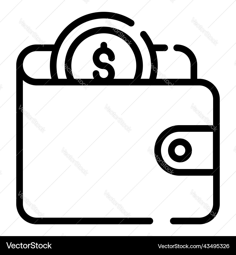 Wallet icon thin line style for web and mobile Vector Image