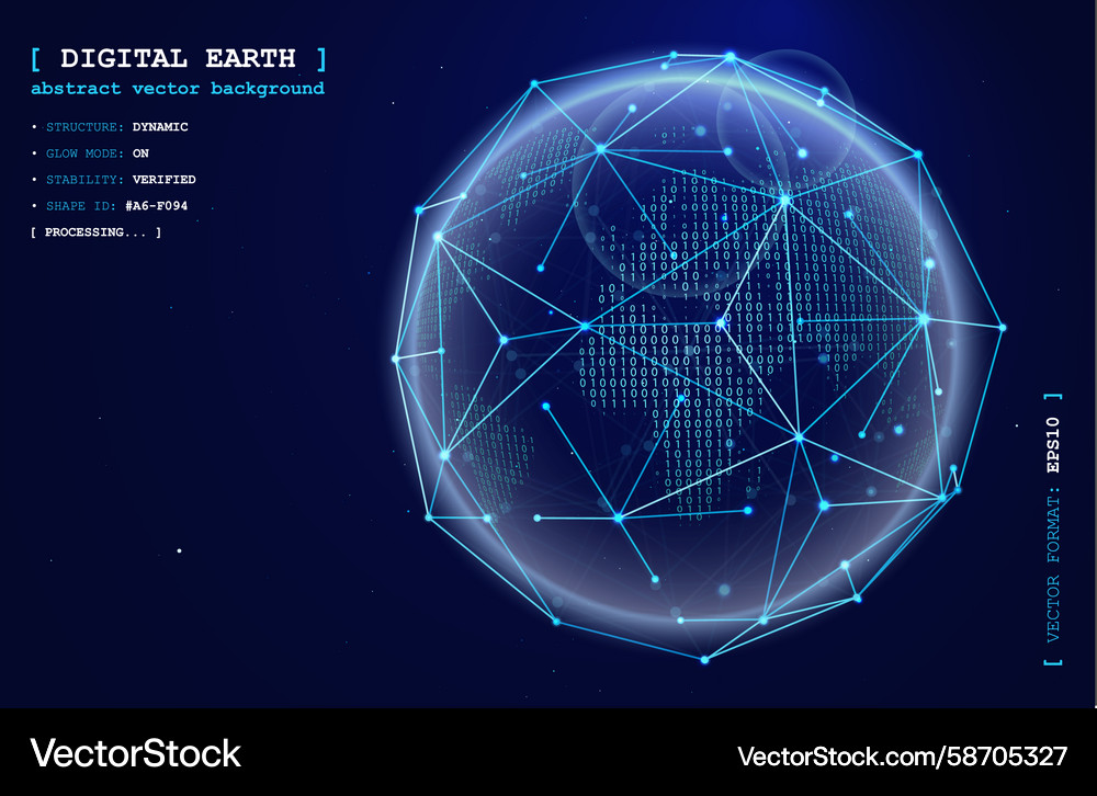 Abstract 3d globe of lines and dots world map Abstract 3d globe of lines and dots world map Vector Image