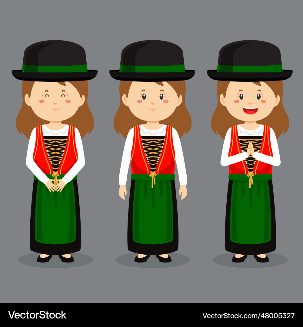 Austrian character with various expression Austrian character with various expression vector image