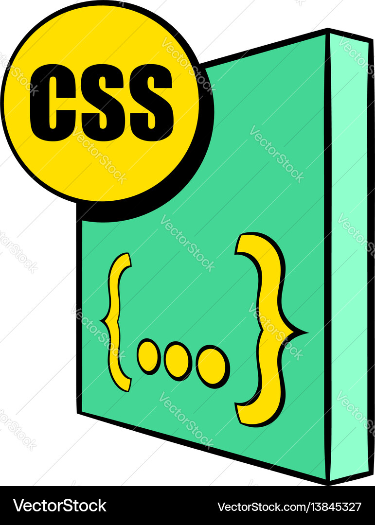 Css file icon cartoon Css file icon cartoon vector image