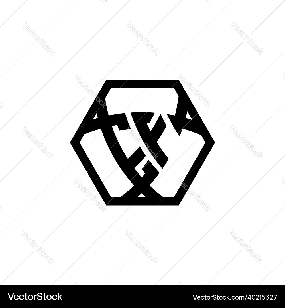 Ef logo monogram triangle shield hexagonal style Vector Image