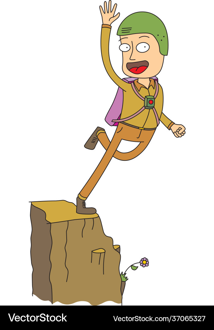 Man jumping from cliff Vector Image