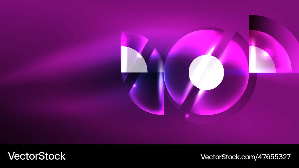 Neon round shapes lines and triangle elements hi Neon round shapes lines and triangle elements hi Vector Image