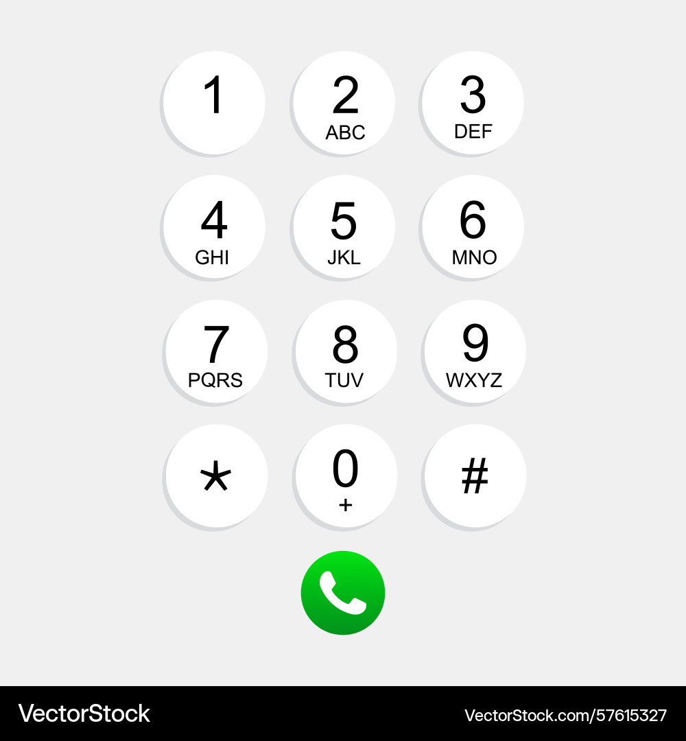 Phone keypad interface with call button Phone keypad interface with call button vector image