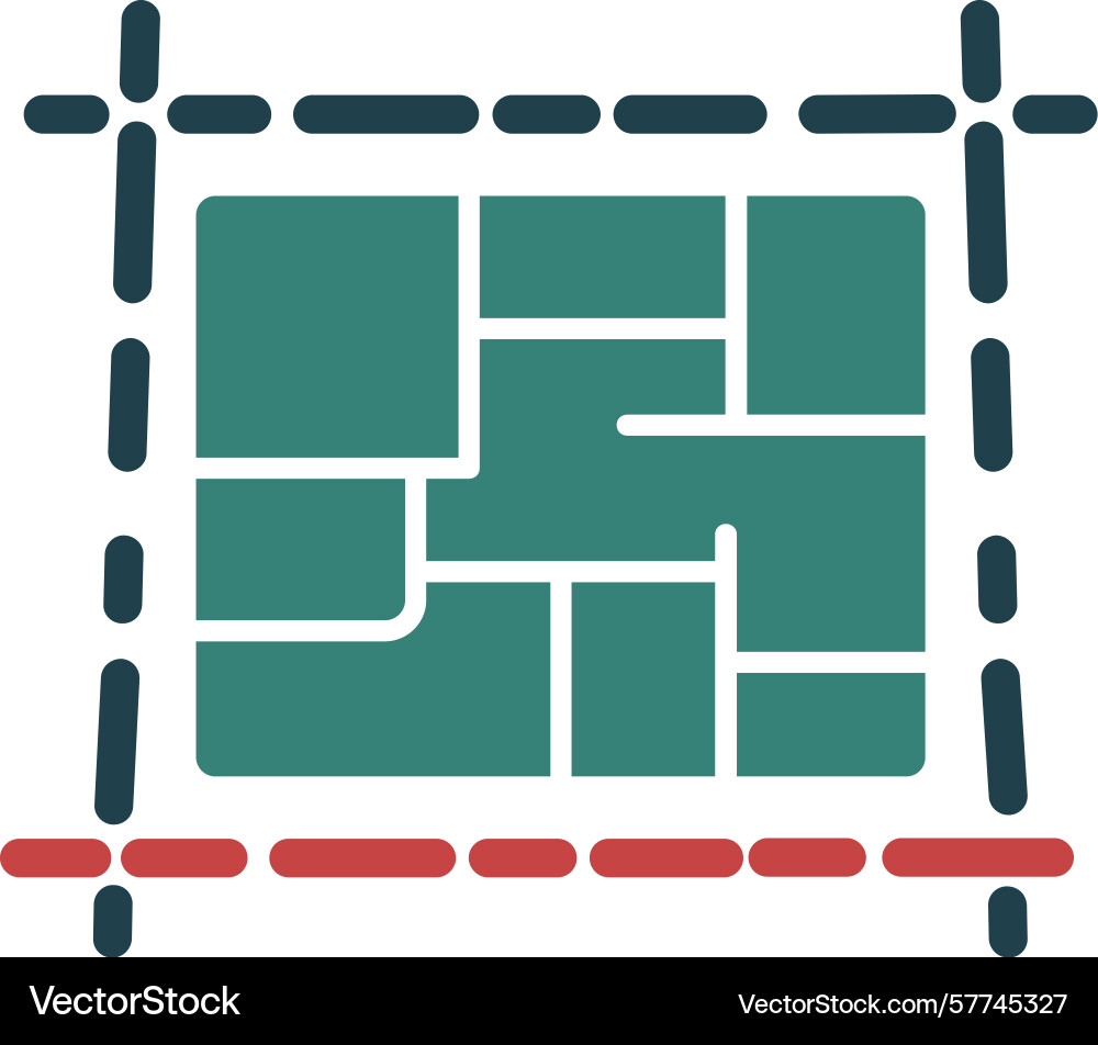 Plot glyph multi color icon Vector Image