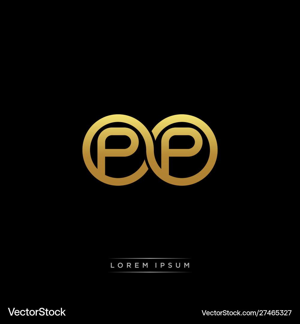 PP Initial Circle Monogram Logo vector image