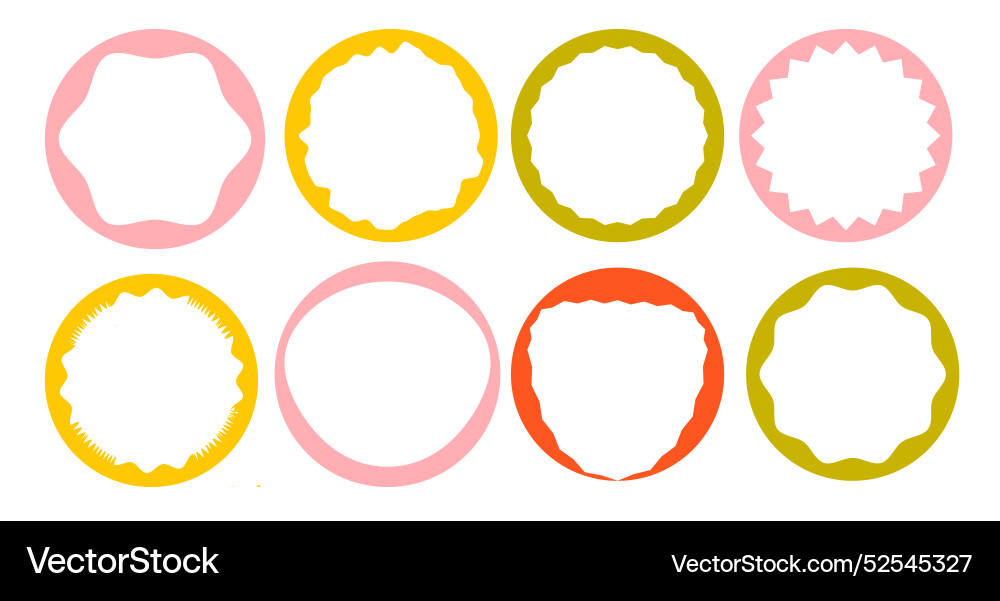 Retro Frame Collection - Circle Shapes vector image