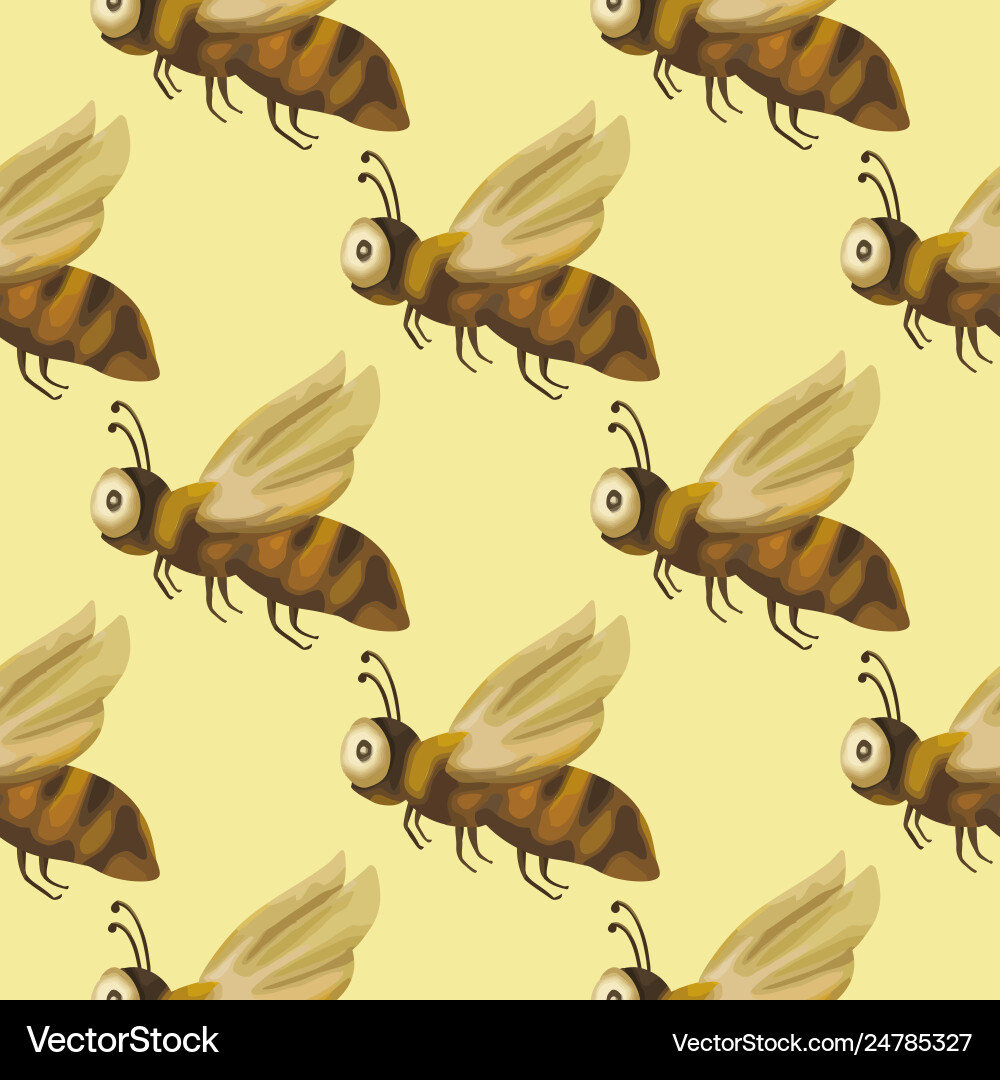 Seamless pattern with cute 3d insect Seamless pattern with cute 3d insect Vector Image