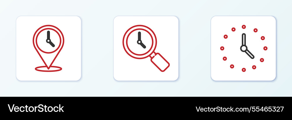 Set line clock location with and magnifying Set line clock location with and magnifying vector image