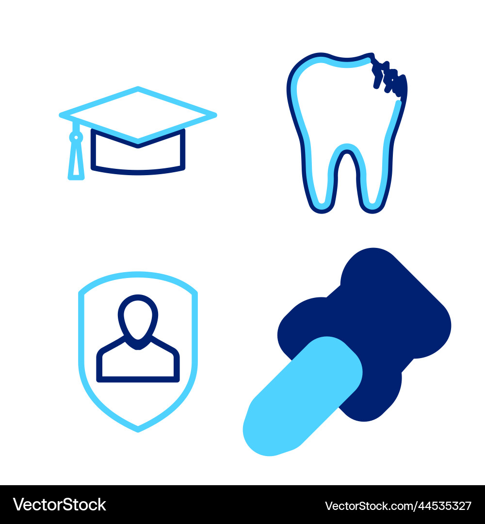 Set line push pin user protection broken tooth Set line push pin user protection broken tooth Vector Image