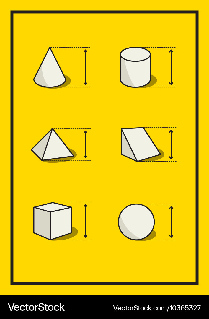 Set of geometric volume figures Vector Image