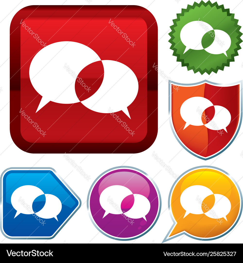 Set shiny icon series on buttons discussion Vector Image
