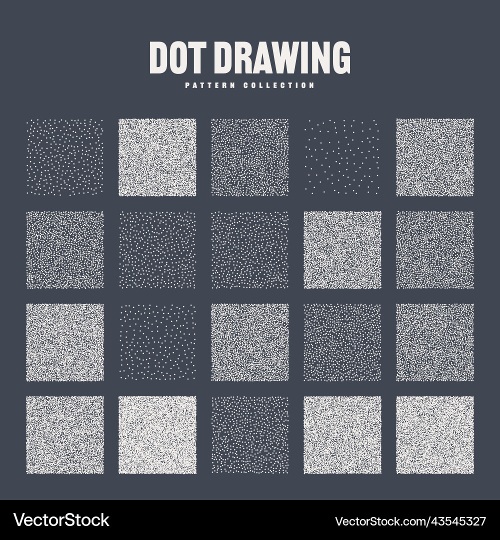 Square shaped dotted objects stipple elements Vector Image