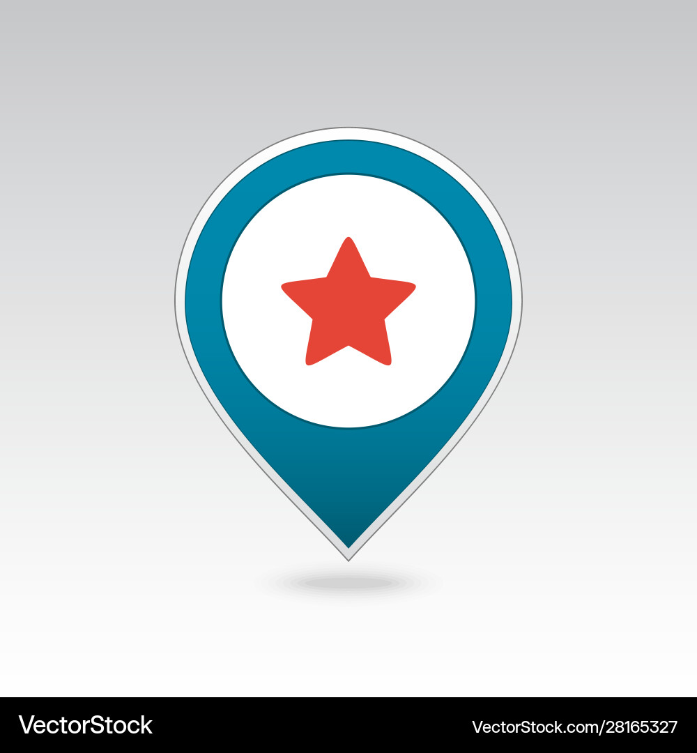 Star favorite pin map icon pointer markers Vector Image
