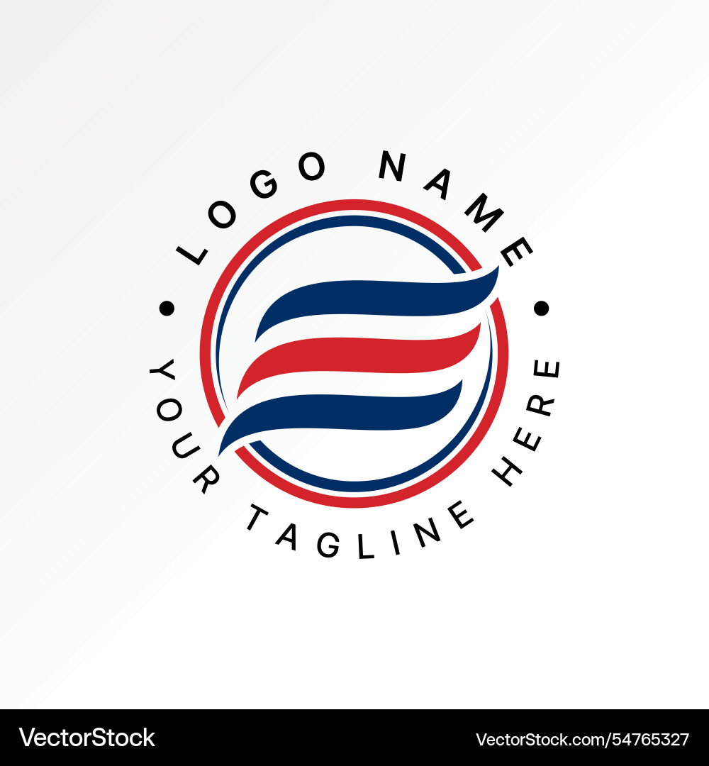Three swoosh wave initial e font circle connect Three swoosh wave initial e font circle connect Vector Image