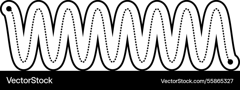Tracing line dotted horizontal zig zag wavy Tracing line dotted horizontal zig zag wavy vector image