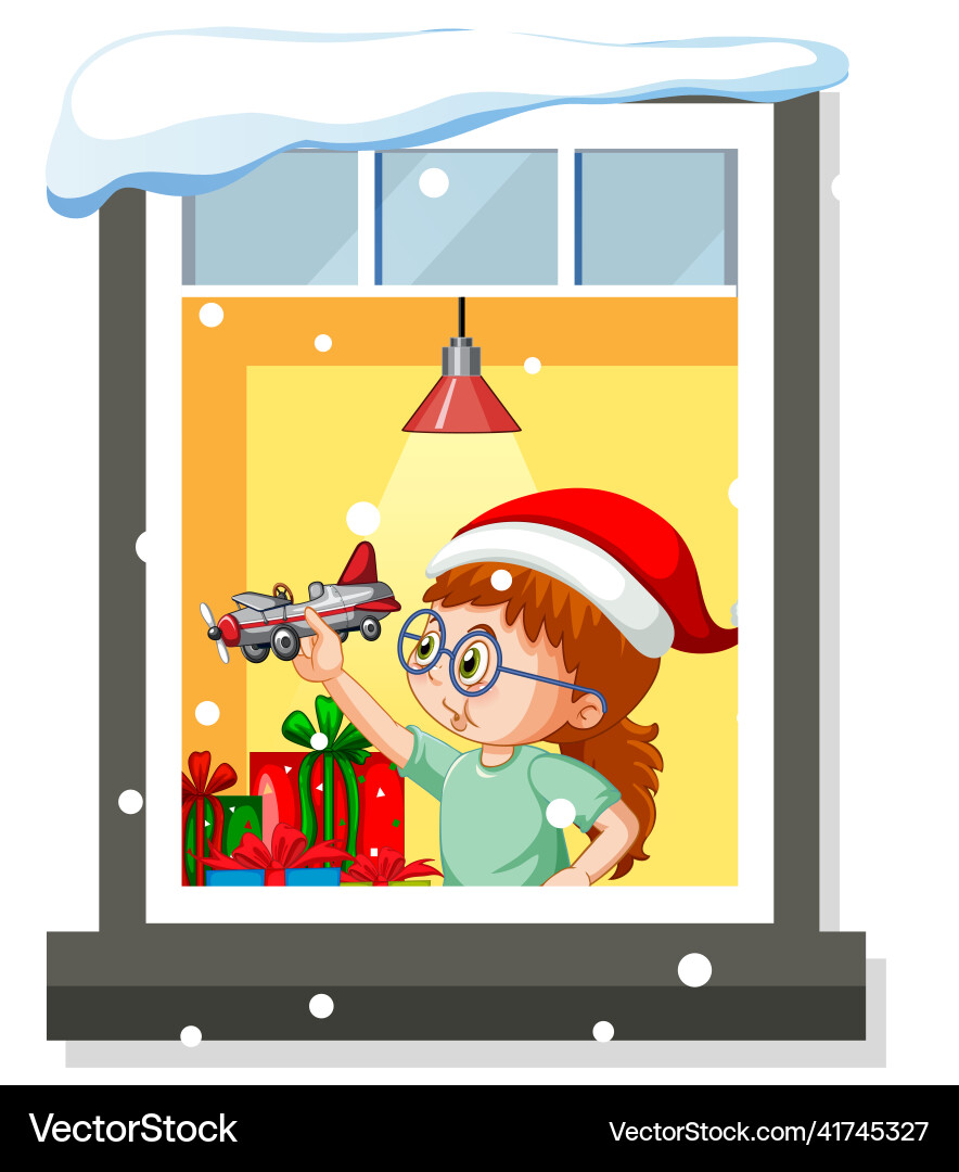 View through the window of cartoon character View through the window of cartoon character vector image