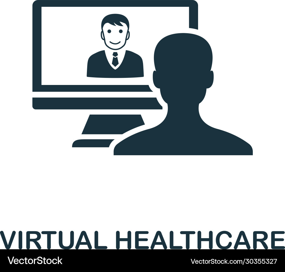 Virtual healthcare icon simple element from Vector Image