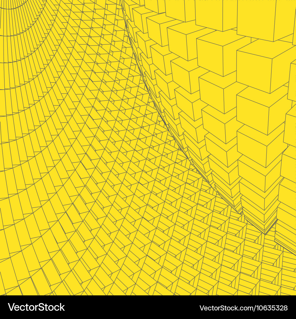 Abstract 3d illuminated distorted mesh sphere vector image