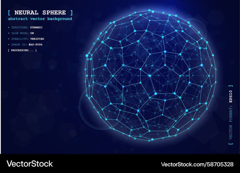 Abstract 3d sphere of polygons lines dots globe Abstract 3d sphere of polygons lines dots globe Vector Image