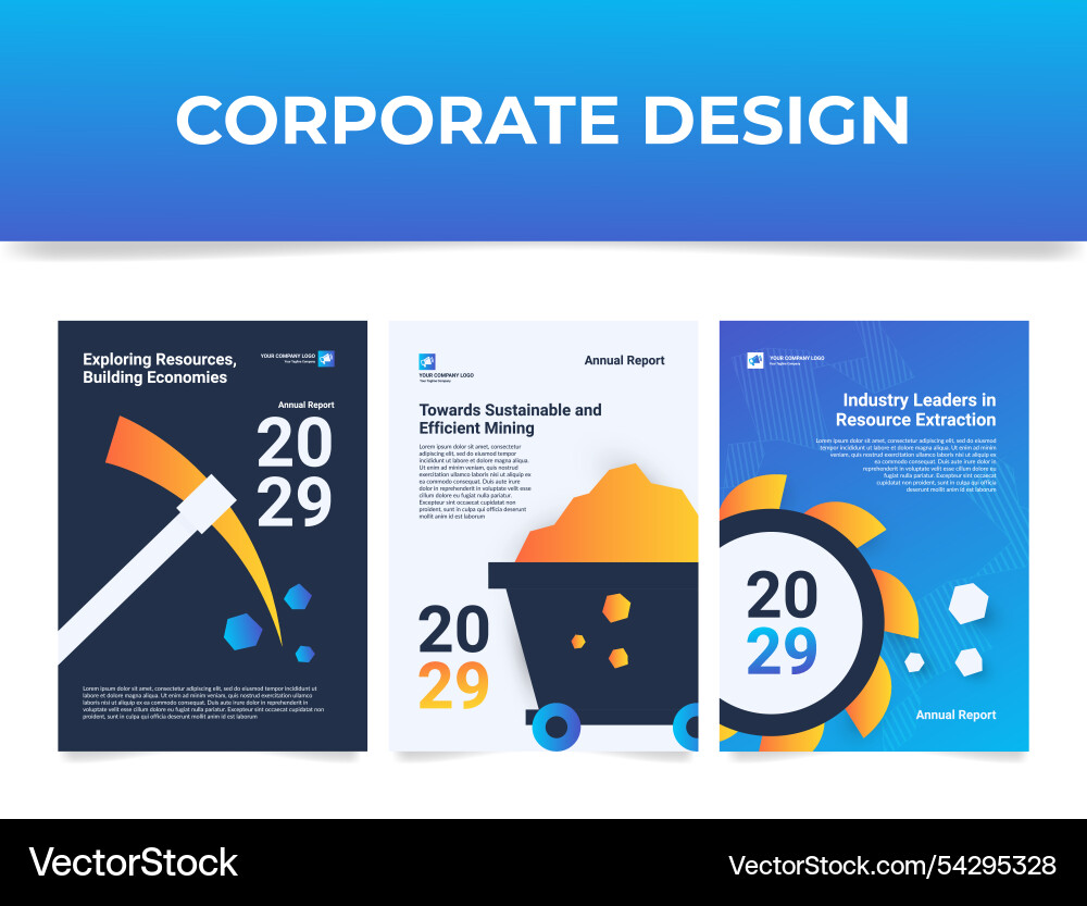 Annual mining report exploring resources corporate Annual mining report exploring resources corporate vector image